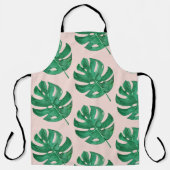 Moderne Aquarellfarben-Blätter Rosa und Grün Schürze (Vorderseite)