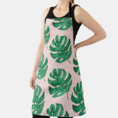 Moderne Aquarellfarben-Blätter Rosa und Grün Schürze (InSitu)