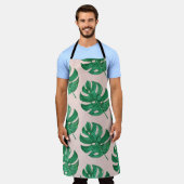 Moderne Aquarellfarben-Blätter Rosa und Grün Schürze (Getragen)