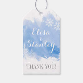 Moderne Aquarellfarben Blau Hochzeit Danke Geschenkanhänger