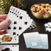 Moderne Aquarellfarben-blaue Monogramm Spielkarten (In Situ)