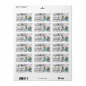 Moderne Aquarellfarben-Blume auf einem Fahrradlabe Adressaufkleber (Vorne)