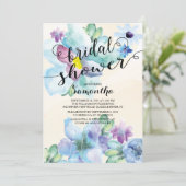 Moderne Aquarellfarben Blume Bridal Dusche Einladu Einladung (Stehend Vorderseite)