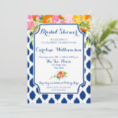 Moderne Aquarellfarben Blume Bridal Dusche Einladu Einladung (Stehend Vorderseite)