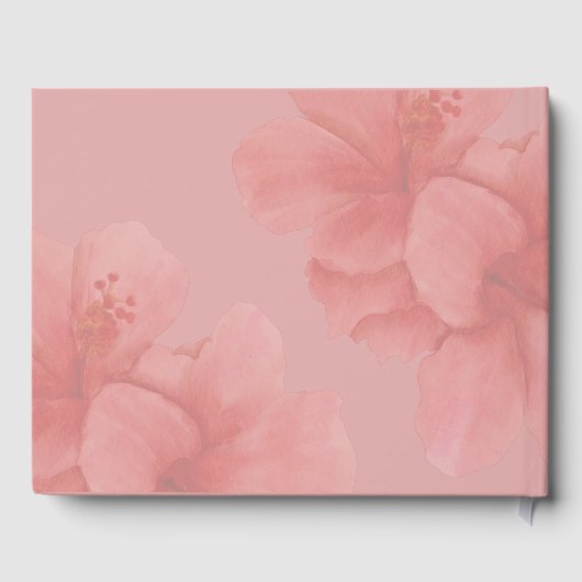 Moderne Aquarellfarben Blume Maßgeschneidertes Fot Gästebuch (Rückseite)