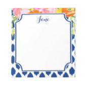 Moderne Aquarellfarben-Blume Notizblock (Vorderseite)