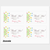 Moderne Aquarellfarben-Blume Rechteckiger Aufkleber (Blatt)