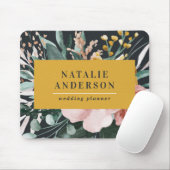 Moderne Aquarellfarben, Blumen und Blätter elegant Mousepad (Mit Mouse)