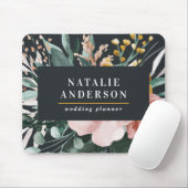 Moderne Aquarellfarben, Blumen und Blätter elegant Mousepad (Mit Mouse)