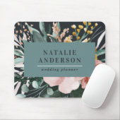 Moderne Aquarellfarben, Blumen und Blätter elegant Mousepad (Mit Mouse)