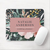 Moderne Aquarellfarben, Blumen und Blätter elegant Mousepad (Mit Mouse)