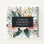 Moderne Aquarellfarben, Blumen und Blätter elegant Notizblock (Rückseite)