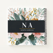 Moderne Aquarellfarben, Blumen und Blätter elegant Notizblock (Rückseite)