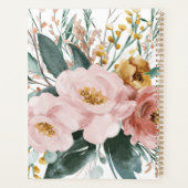 Moderne Aquarellfarben, Blumen und Blätter elegant Planer (Rückseite)