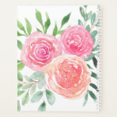 Moderne Aquarellfarben Blumengrün Planer (Rückseite)