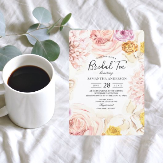 Moderne Aquarellfarben, Blumenrahmen Einladung