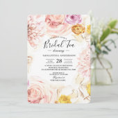 Moderne Aquarellfarben, Blumenrahmen Einladung (Stehend Vorderseite)