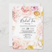 Moderne Aquarellfarben, Blumenrahmen Einladung (Vorderseite)