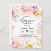 Moderne Aquarellfarben, Blumenrahmen Einladung (Vorderseite)