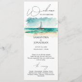 Moderne Aquarellfarben, einfach blaue Ozeane Kreuz Programm (Vorderseite)