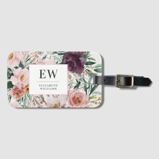 Moderne Aquarellfarben florelegant Gepäckanhänger (Vorderseite (Horizontal))