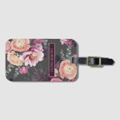 Moderne Aquarellfarben floriert elegant personalis Gepäckanhänger (Vorderseite (Horizontal))