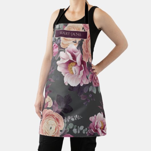 Moderne Aquarellfarben floriert elegant personalis Schürze (InSitu)