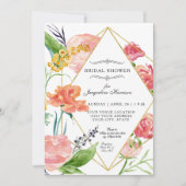 Moderne Aquarellfarben Geometrische Blume Einladung (Vorderseite)