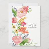 Moderne Aquarellfarben Geometrische Blume Einladung (Rückseite)