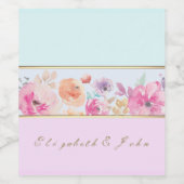 Moderne Aquarellfarben, gestreift - Personalisiert Weinetikett (Einzelnes Label)