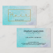 Moderne Aquarellfarben Gold-Glitzer-Rahmen und Tex Visitenkarte (Vorne/Hinten)