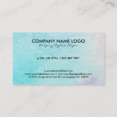 Moderne Aquarellfarben Gold-Glitzer-Rahmen und Tex Visitenkarte (Rückseite)