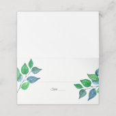 Moderne Aquarellfarben, grün gestrichen Foliage Ho Platzkarte (Außenseite Aufgefaltet)