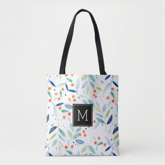 Moderne Aquarellfarben Illustration Botanisches Mu Tasche (Vorderseite)
