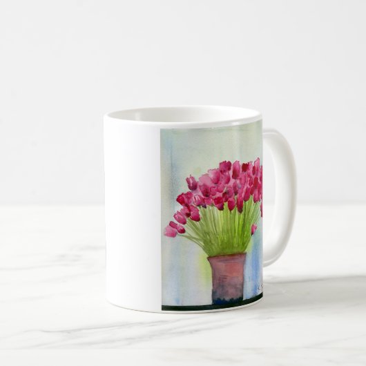 Moderne Aquarellfarben Kaffeetasse (VorderseiteRechts)
