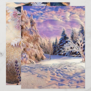 Moderne Aquarellfarben mit bunten, schneebedeckten