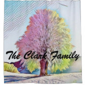 Moderne Aquarellfarben mit bunten, schneebedeckten Duschvorhang (Vorderseite)