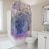 Moderne Aquarellfarben mit bunten, schneebedeckten Duschvorhang (Beispiel)