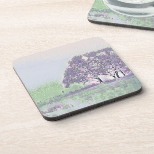 Moderne Aquarellfarben mit bunten, schneebedeckten Getränkeuntersetzer (Linke Seite)