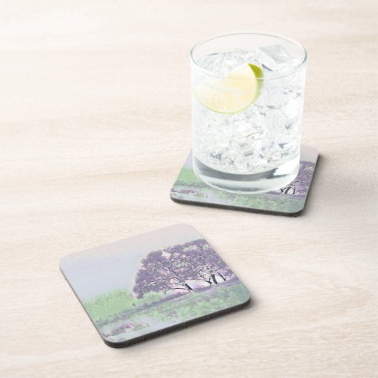 Moderne Aquarellfarben mit bunten, schneebedeckten Getränkeuntersetzer (Rechte Seite)