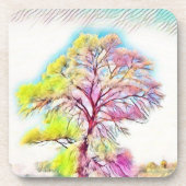 Moderne Aquarellfarben mit bunten, schneebedeckten Getränkeuntersetzer (Vorderseite)