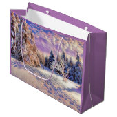 Moderne Aquarellfarben mit bunten, schneebedeckten Große Geschenktüte (Vorderseite Schrägansicht)