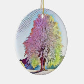 Moderne Aquarellfarben mit bunten, schneebedeckten Keramik Ornament (Rechts)