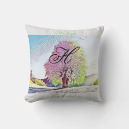 Moderne Aquarellfarben mit bunten, schneebedeckten Kissen