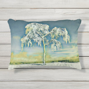 Moderne Aquarellfarben mit bunten, schneebedeckten Kissen Für Draußen