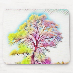 Moderne Aquarellfarben mit bunten, schneebedeckten Mousepad