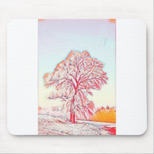 Moderne Aquarellfarben mit bunten, schneebedeckten Mousepad