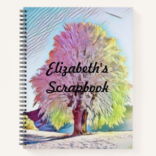 Moderne Aquarellfarben mit bunten, schneebedeckten Notizblock