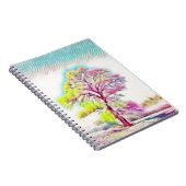 Moderne Aquarellfarben mit bunten, schneebedeckten Notizblock (Rechte Seite)