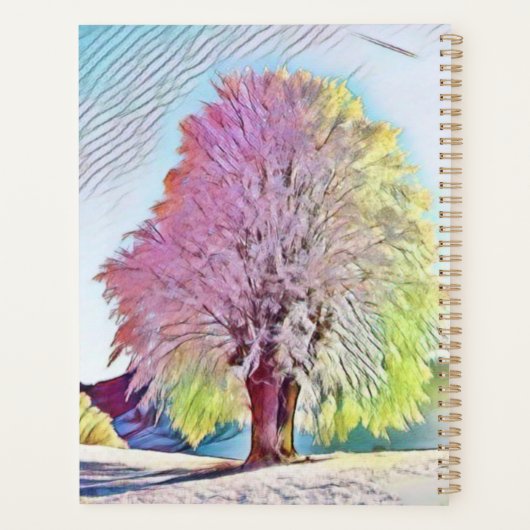 Moderne Aquarellfarben mit bunten, schneebedeckten Planer (Rückseite)